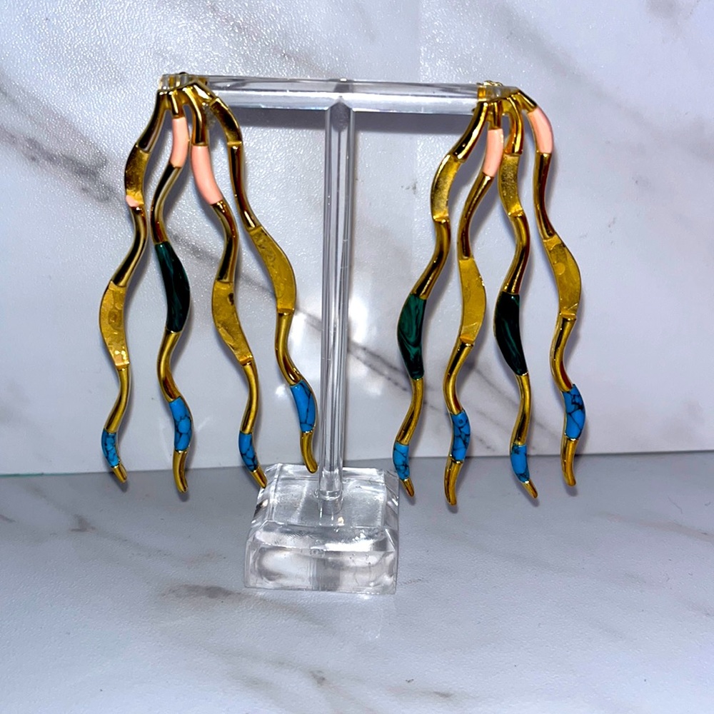 Joanna Laura Constantine Gold Plated Feminine Waves Earrings